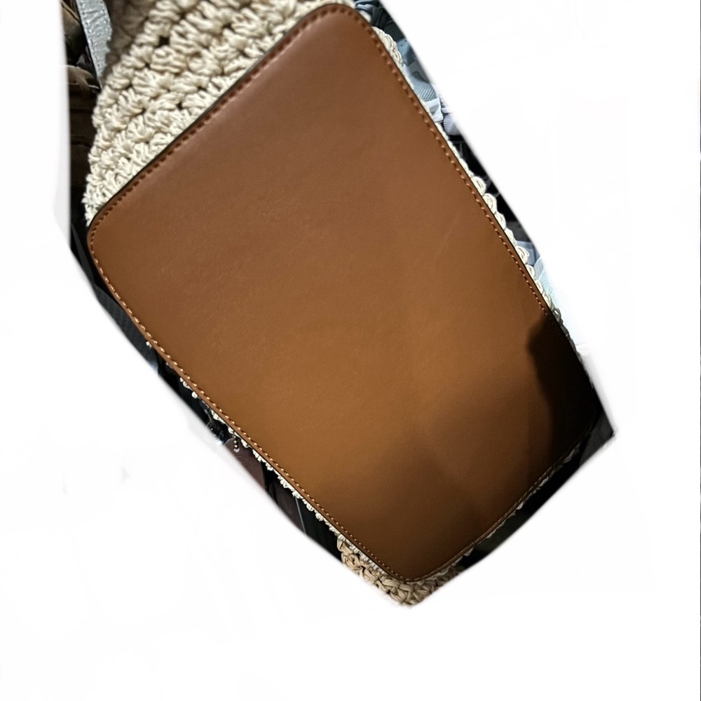 🍷☀️Ralph Lauren Crochet-Straw Debby Drawstring Bag - Picture 12 of 13